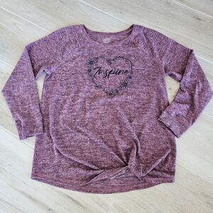 Lane Bryant Heathered Purple Embroidered Inspire Sweatshirt Size 14 16